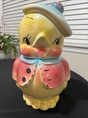 Vintage American Bisque Company Chick Cookies Jar - 1950’s